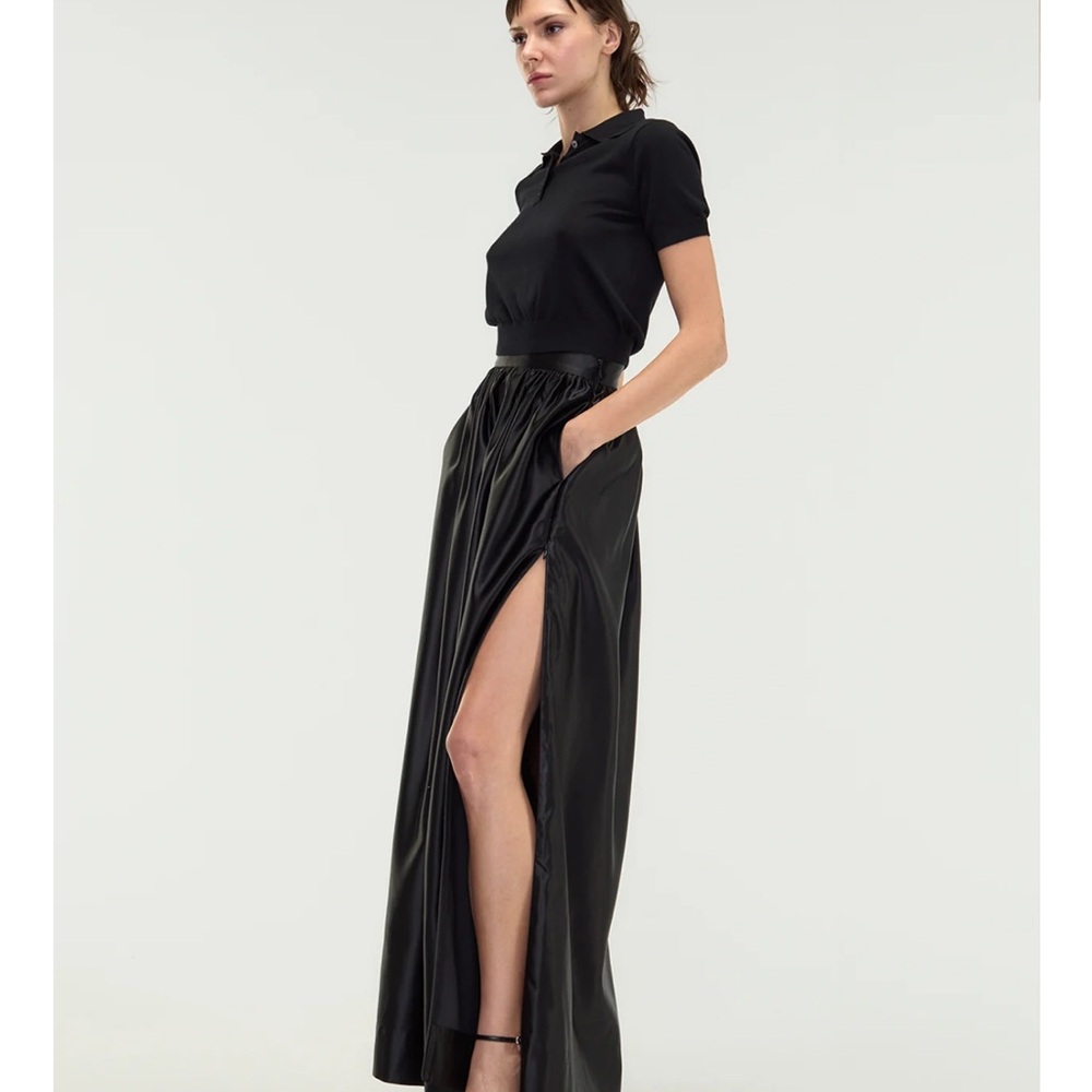 Cynthia Rowley Black Maxi Skirt with Side Slit